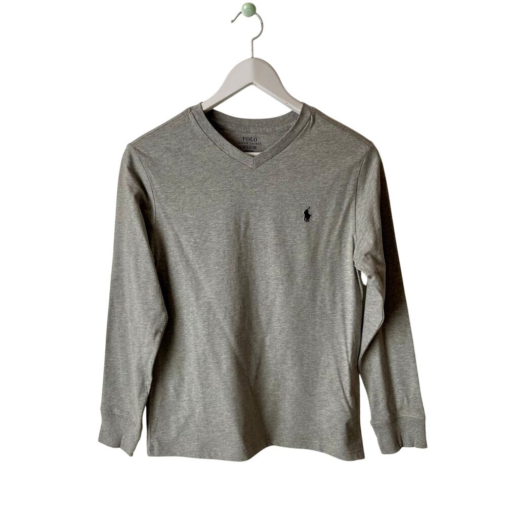 Polo Ralph Lauren Gray V-Neck Tee Size Medium (Boy)